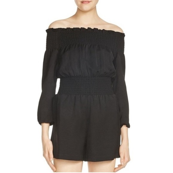 Maje Ilanda Off-The-Shoulder Romper Black XS - Picture 1 of 8